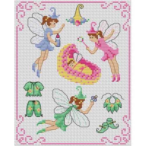 point de croix naissance fille gratuit
