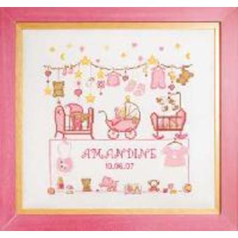 point de croix naissance fille gratuit