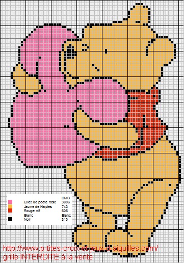 point de croix winnie grille gratuite