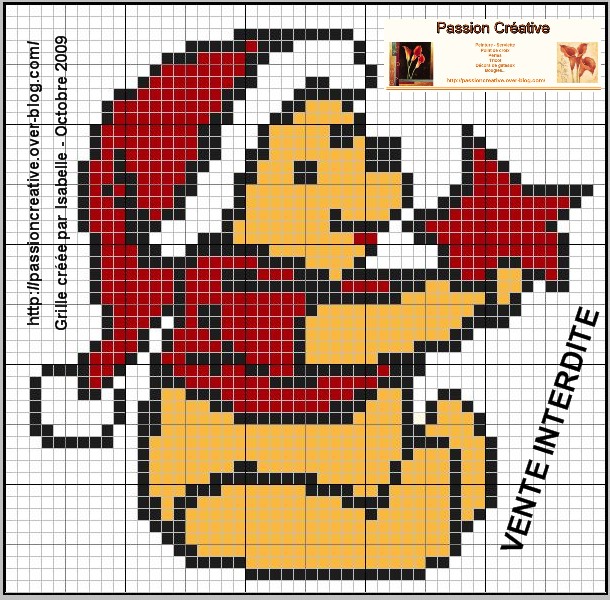 point de croix winnie grille gratuite
