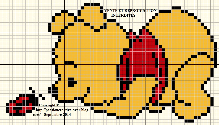 point de croix winnie grille gratuite