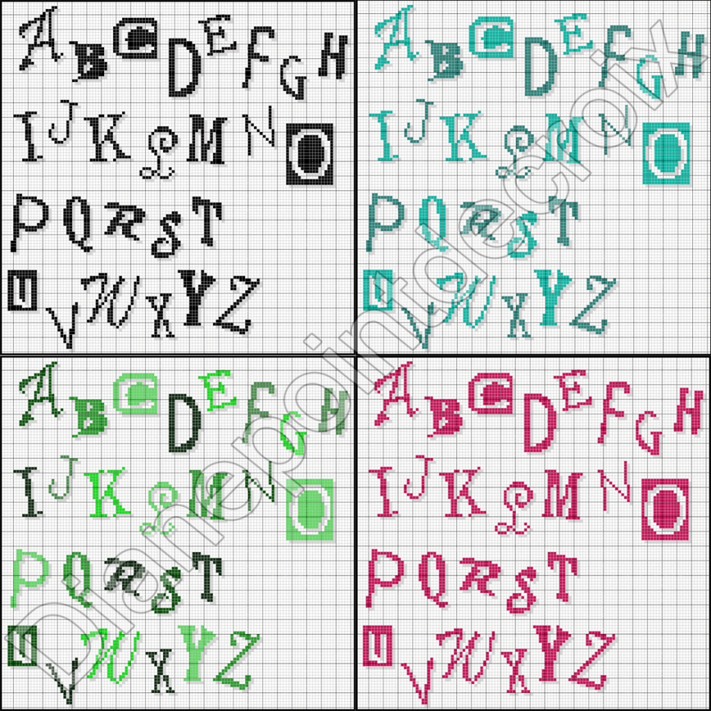 grille point de croix alphabet gratuit