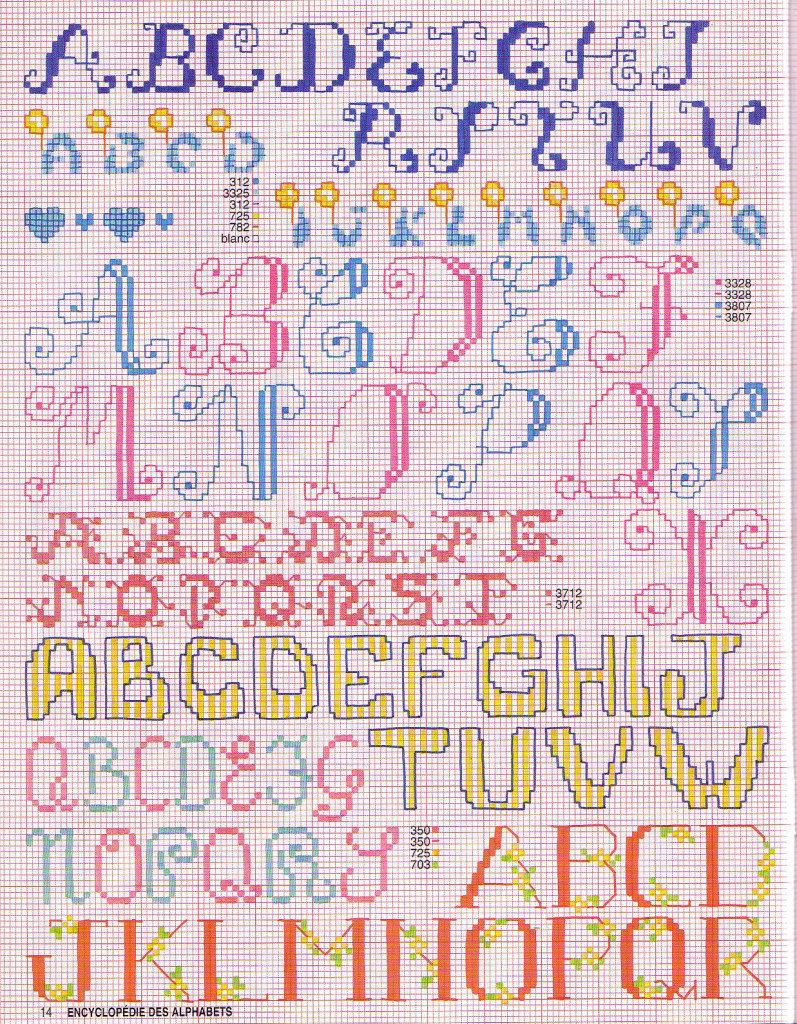 grille point de croix alphabet gratuit