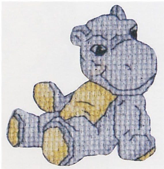 point de croix hippopotame