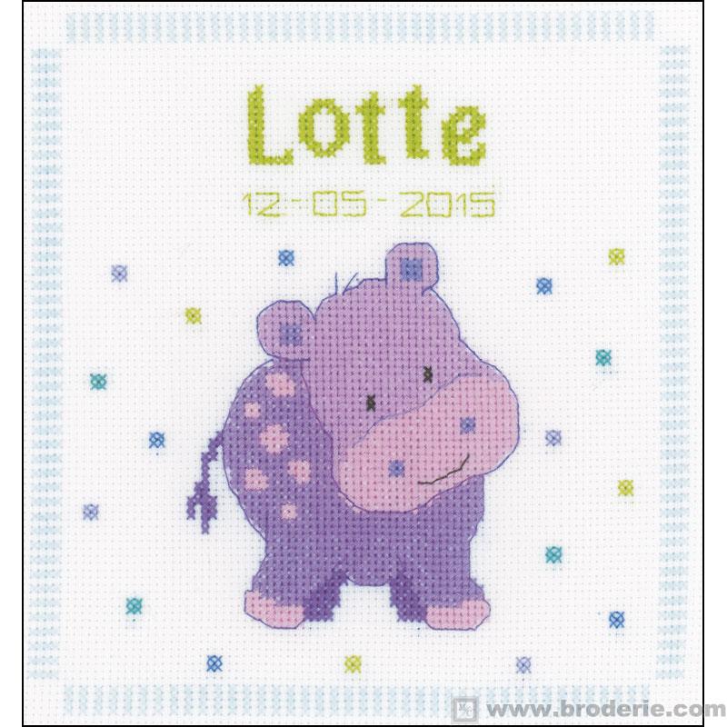 point de croix hippopotame