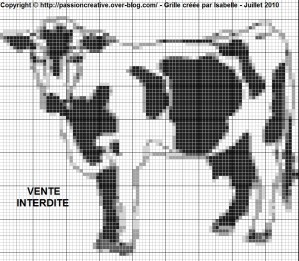 point de croix vache gratuit