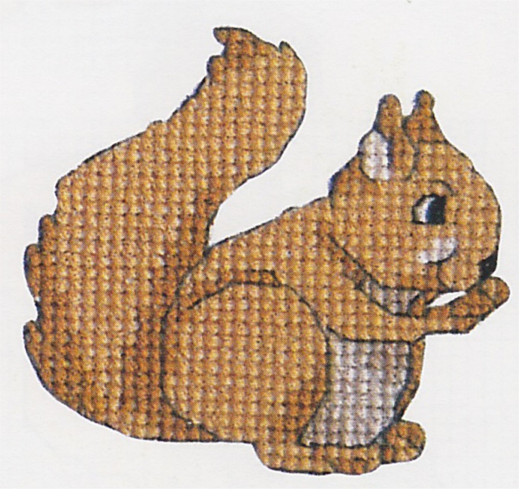 point de croix motif ecureuil