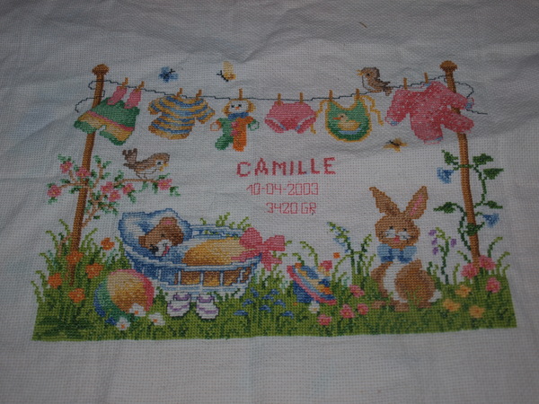 point de croix tableau de naissance