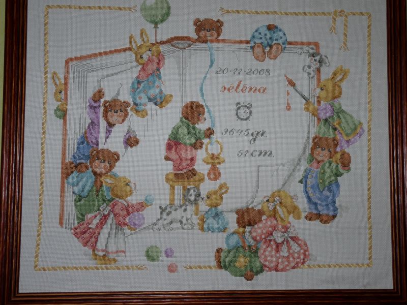 point de croix tableau de naissance