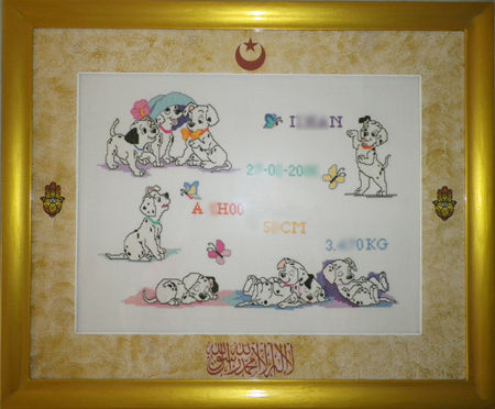 point de croix tableau de naissance