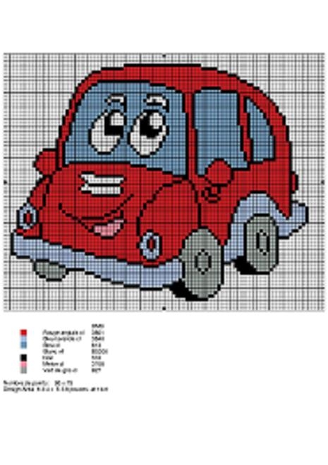 point de croix voiture cars