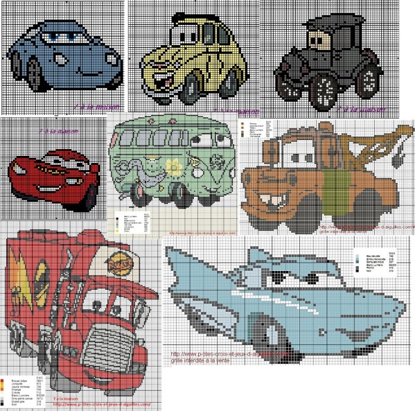 point de croix voiture cars