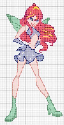point de croix winx gratuit