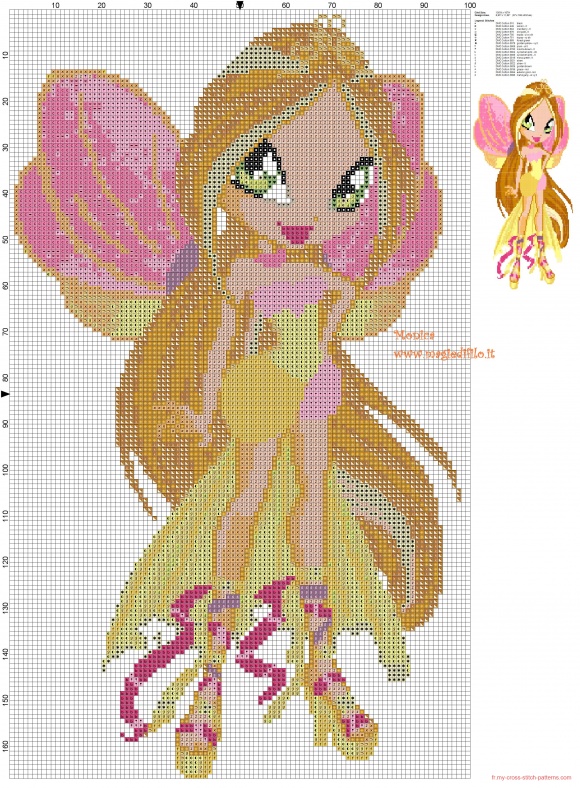 point de croix winx gratuit