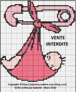 grille point de croix gratuit bebe