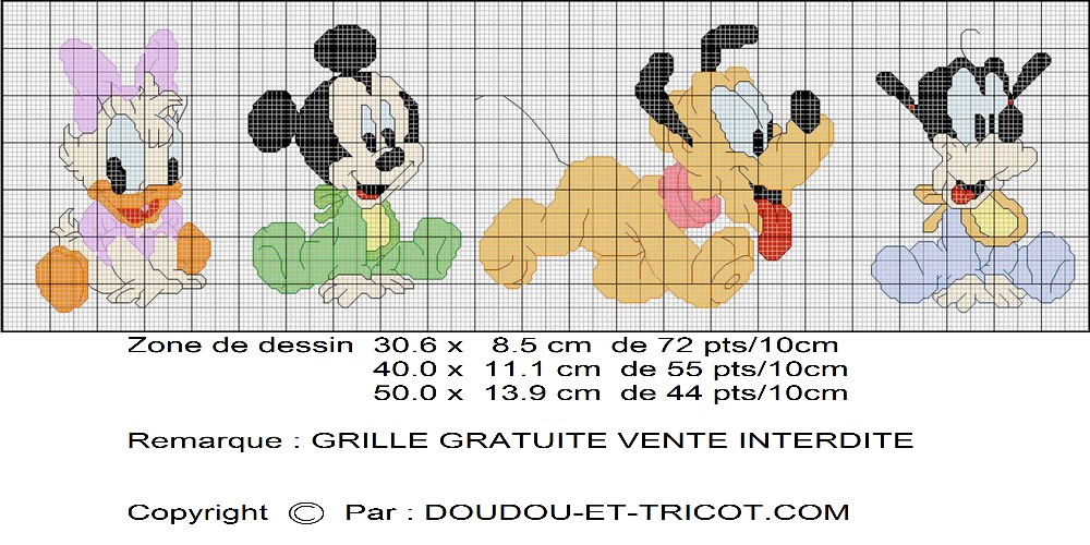 grille point de croix gratuit bebe