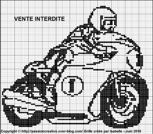 grille point de croix gratuit moto
