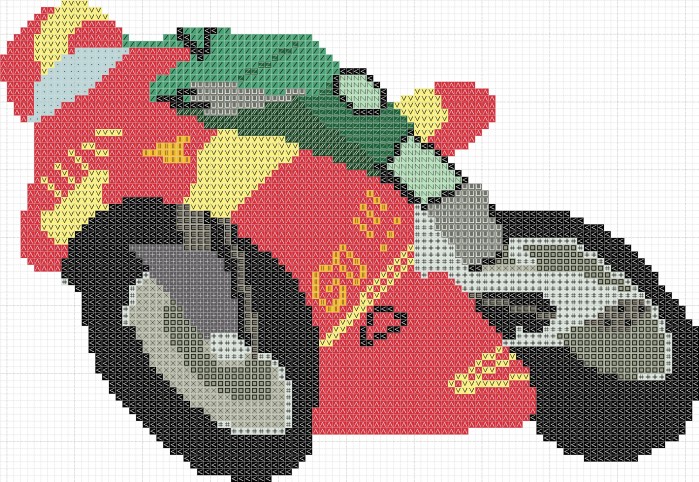 grille point de croix gratuit moto