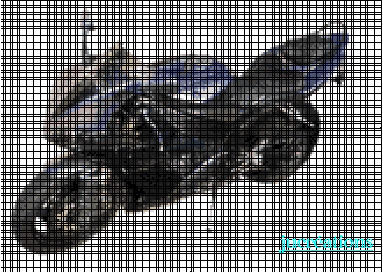 grille point de croix gratuit moto