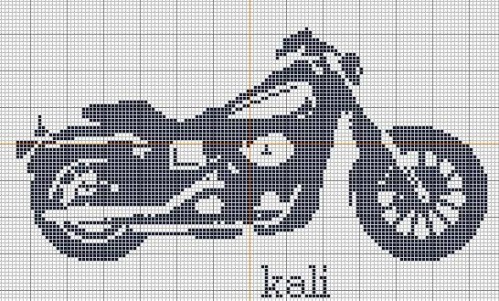 grille point de croix gratuit moto