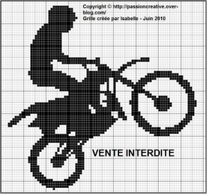 grille point de croix gratuit moto