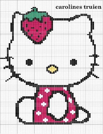 motif point de croix hello kitty