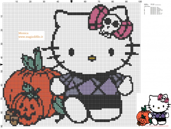 motif point de croix hello kitty