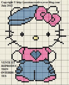 motif point de croix hello kitty