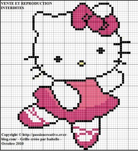 motif point de croix hello kitty