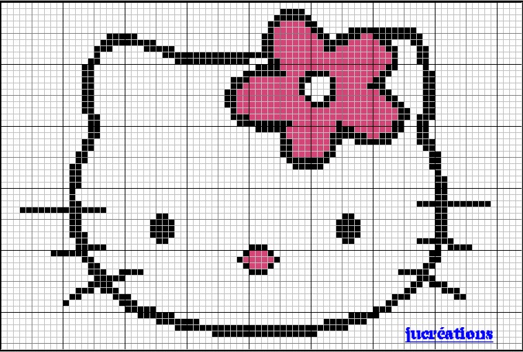 motif point de croix hello kitty