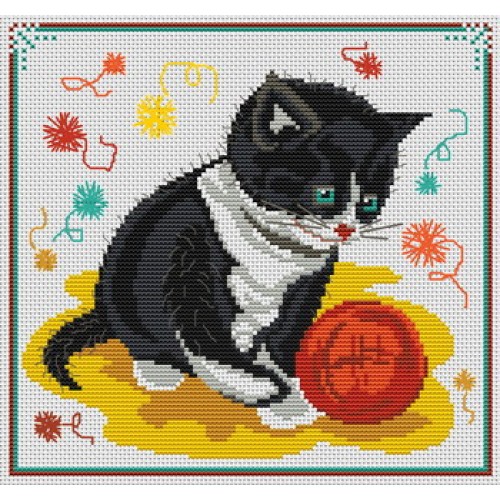 point de croix chat noir