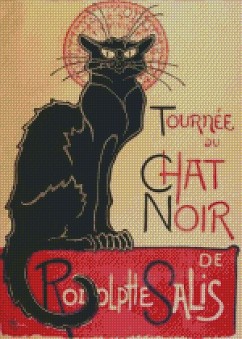 point de croix chat noir