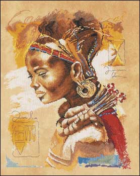 grille point de croix femme africaine