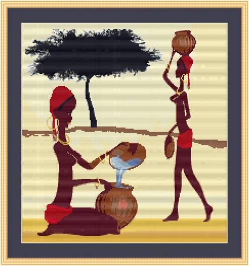 grille point de croix femme africaine