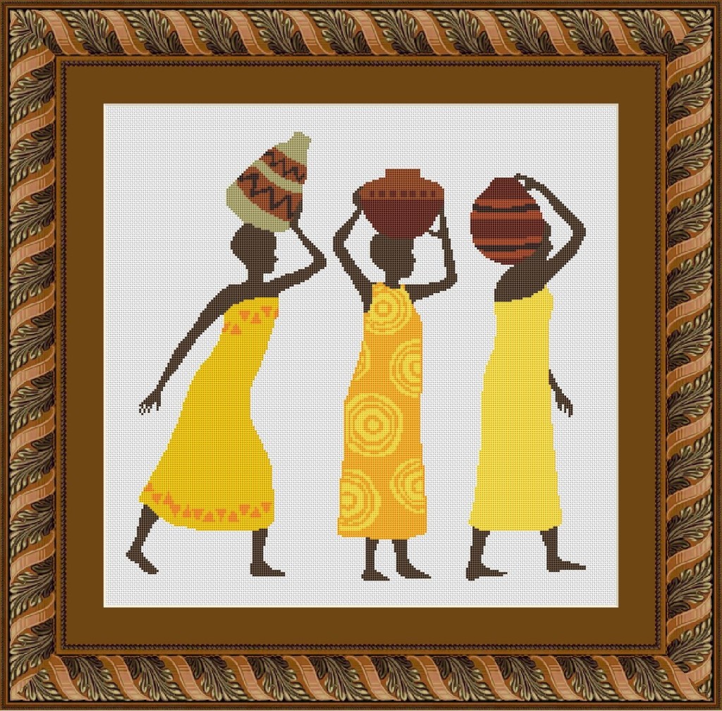 grille point de croix femme africaine