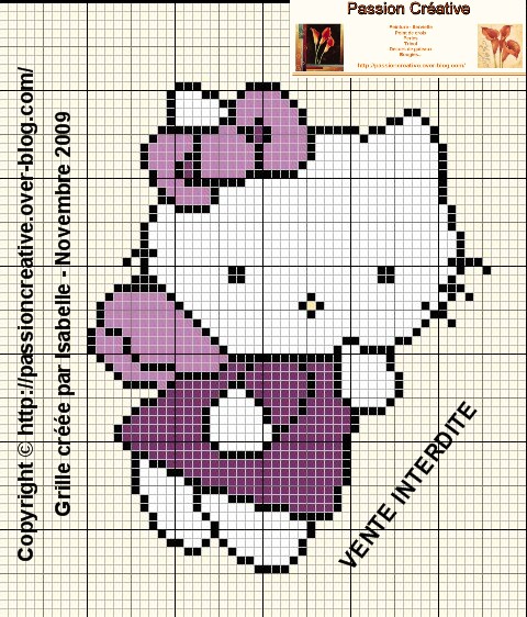 grille point de croix hello kitty gratuite a imprimer