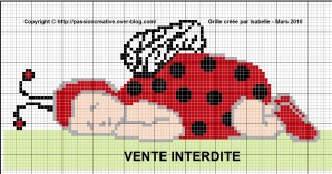 grille point de croix coccinelle gratuite