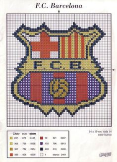 grille point de croix fc barcelone