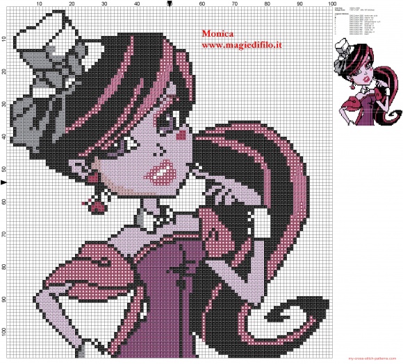 grille point de croix monster high