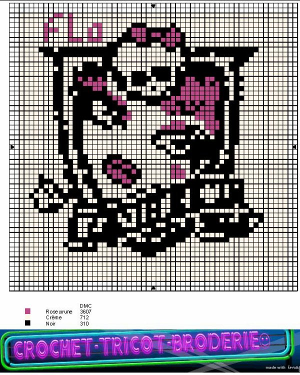 grille point de croix monster high