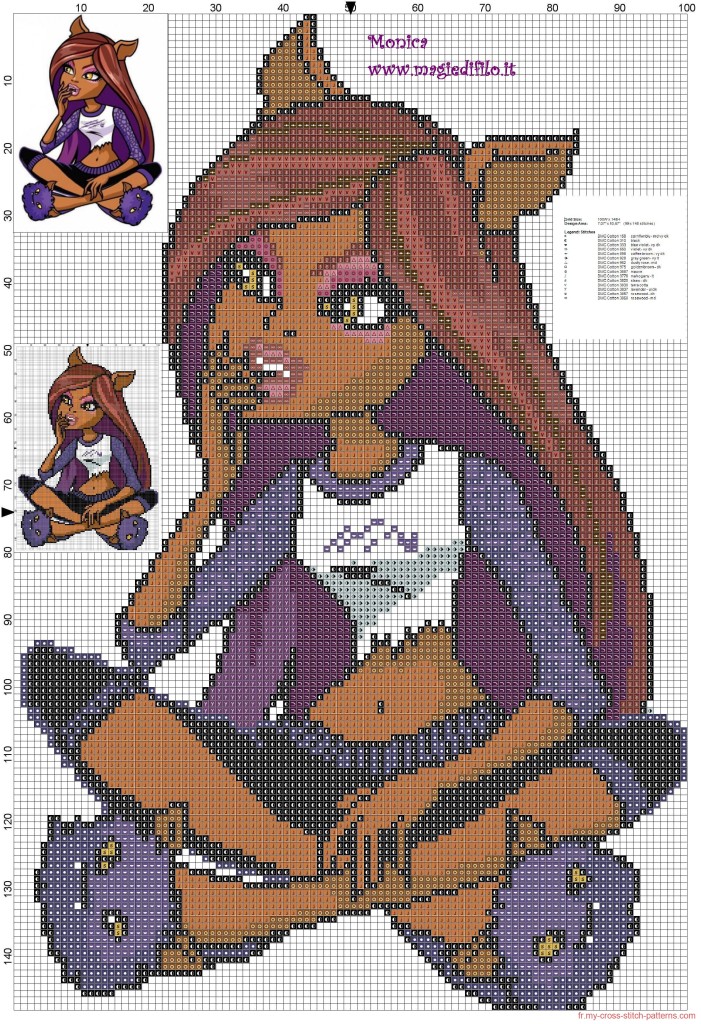 grille point de croix monster high