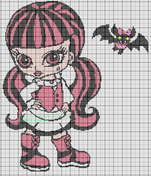 grille point de croix monster high