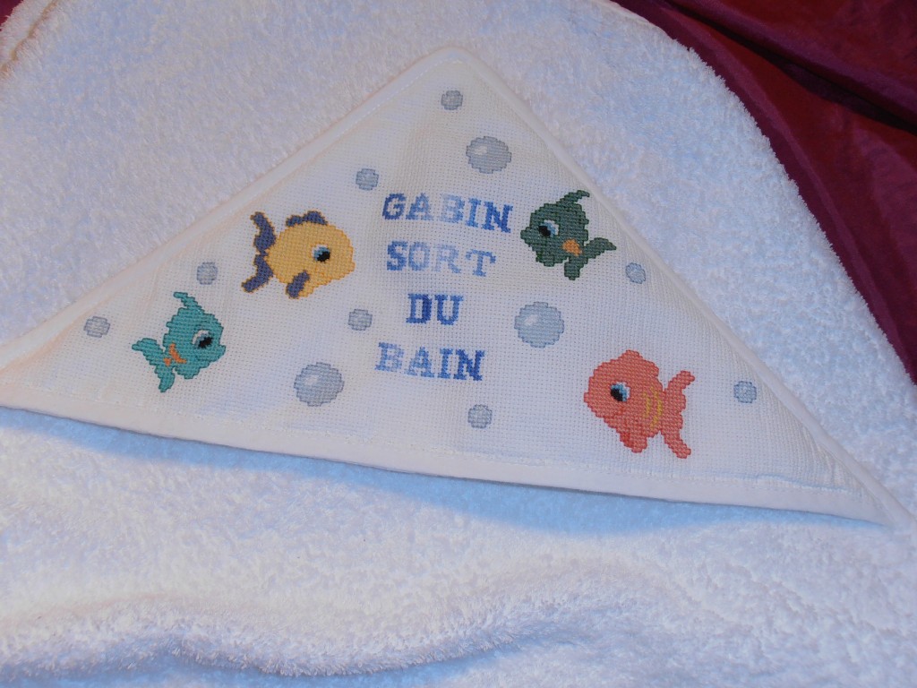 grille point de croix sortie de bain bebe