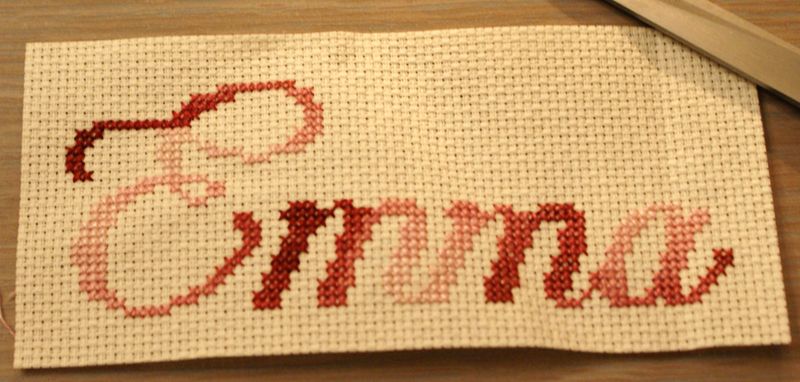 point de croix ecriture disney