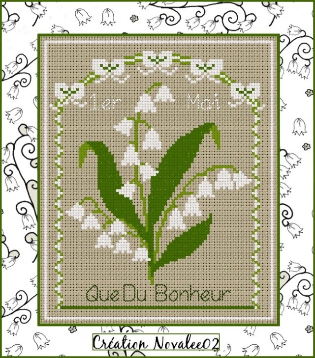 point de croix muguet gratuit