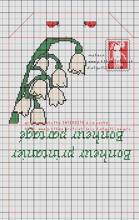 point de croix muguet gratuit