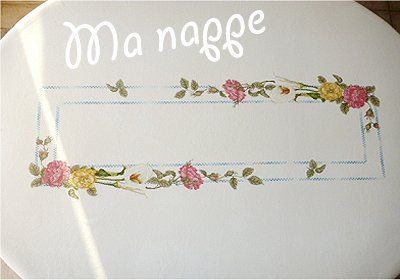 point de croix nappe de table
