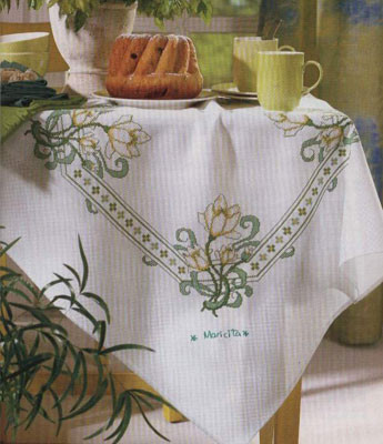 point de croix nappe de table