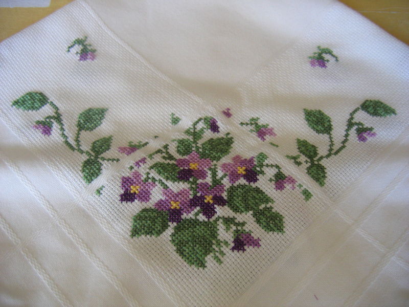 point de croix nappe de table