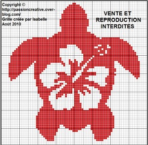 grille point de croix rouge
